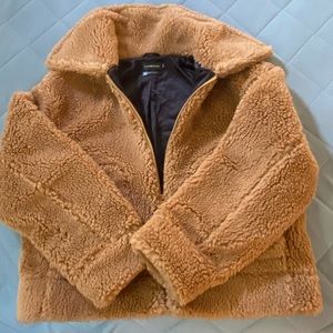 Carbon38 size M Zip Up Teddy Jacket, Camel color - BRAND NEW, NEVER BEEN WORN